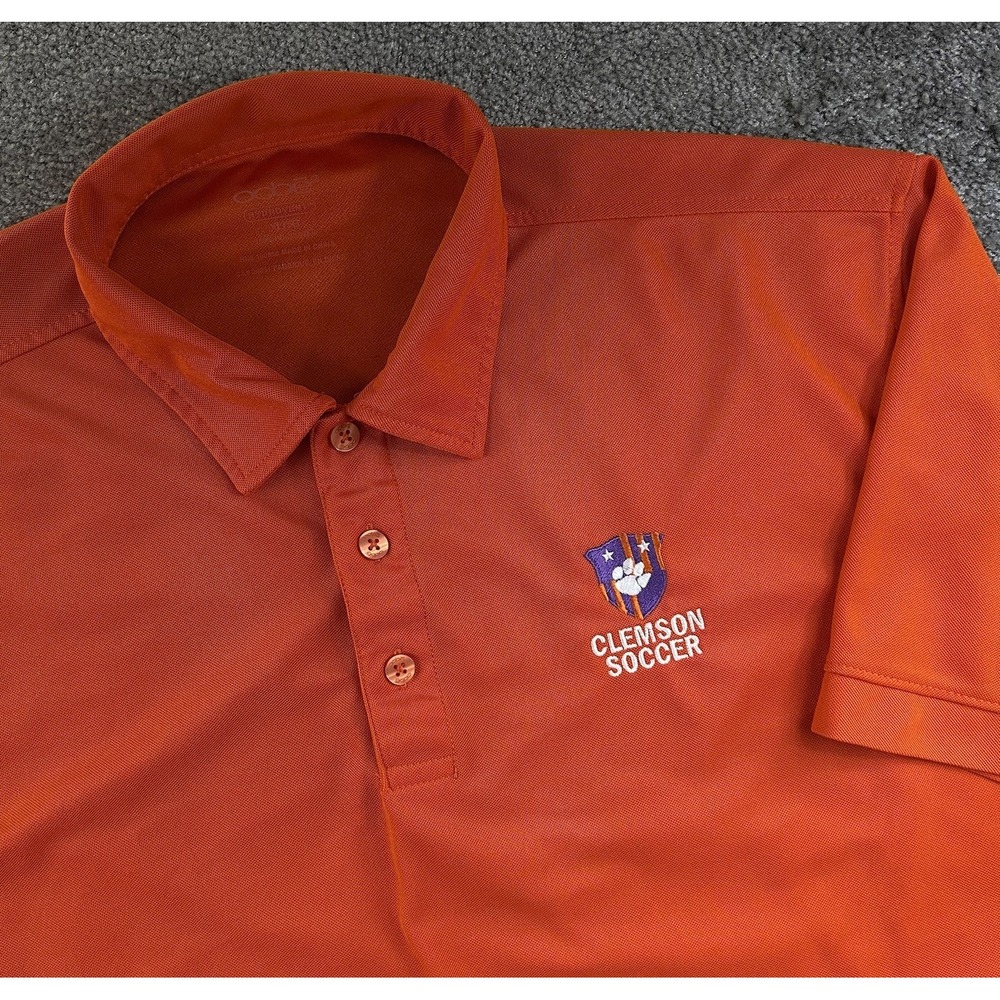 Oobe Clemson Soccer Polo Shirt Mens XL Orange Short Sleeve Performance Athletic